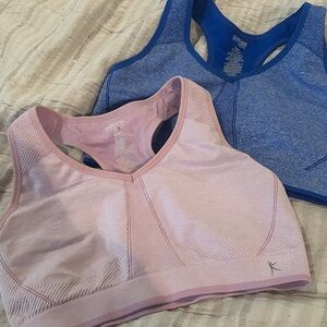 Danskin Now Women's 1 Blue and 1 pink. Both Extra Large Fitted Sports Bras!